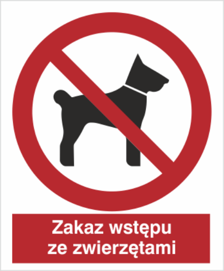 Obrazek Zakaz wstępu ze zwierzętami (8605M)