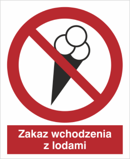 Obrazek Zakaz wchodzenia z lodami (9614M)