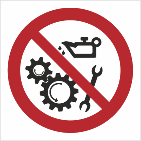 Obrazek Zakaz smarowania urządzeń w ruchu (8618K)