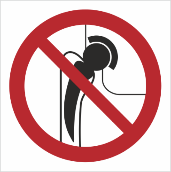 Obrazek Zakaz wstępu z metalowymi protezami (9625K)