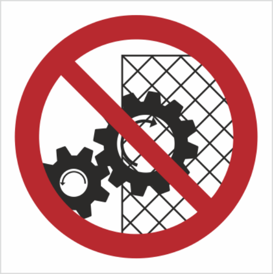 Obrazek Zakaz zdejmowania osłon podczas pracy urządzenia (9626K)