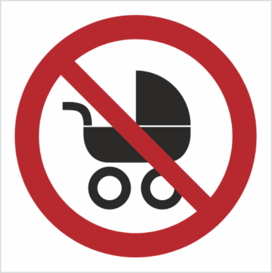 Obrazek Zakaz wchodzenia z wózkami dziecięcymi (9638K)