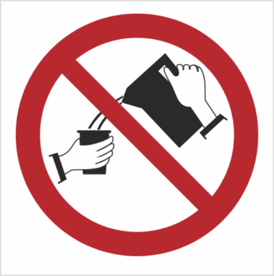 Obrazek Zakaz trzymania ręką kubków przy zalewaniu wrzątkiem (9644K)