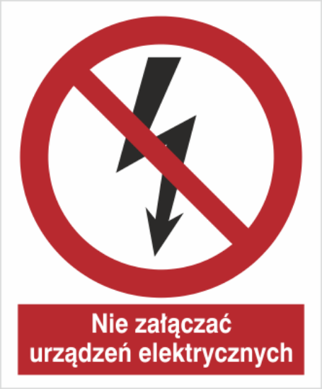 Obrazek Nie załączać urządzeń elektrycznych (9647M)