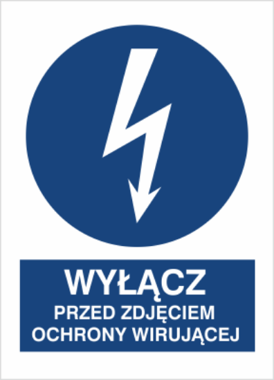 Obrazek Wyłącz przed zdjęciem osłony wirującej (4430S-16)