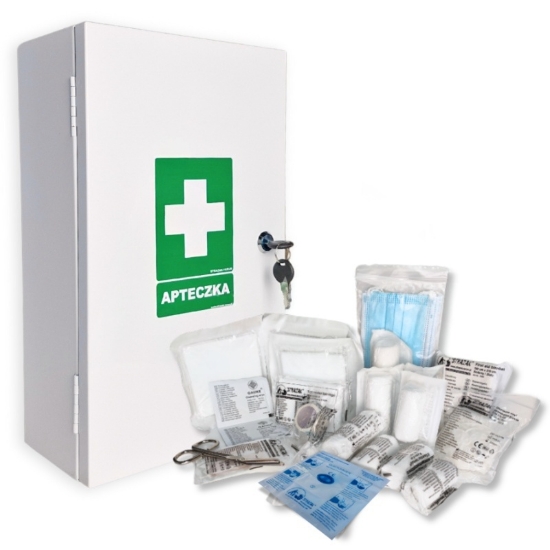 Obrazek Apteczka metalowa P40 z wkładem DIN 13164