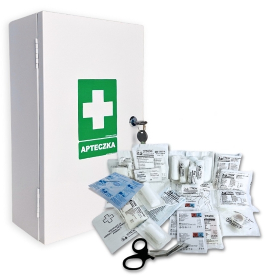 Obrazek Apteczka metalowa P40 z wkładem DIN 13157