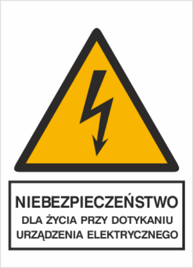 Obrazek Niebezpieczeństwo dla życia przy dotykaniu urządzenia elektrycznego (4330H-04)