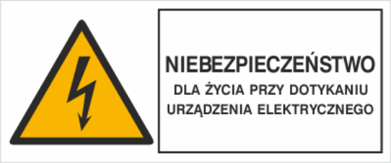 Obrazek Niebezpieczeństwo dla życia przy dotykaniu urządzenia elektrycznego (4330XJ-04)