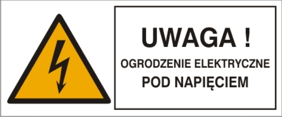 Obrazek Uwaga! Ogrodzenie elektryczne pod napięciem (8330XH-22)