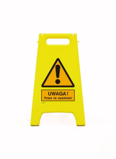Obrazek Potykacz ze znakiem: uwaga! prace na wysokości (301-16)