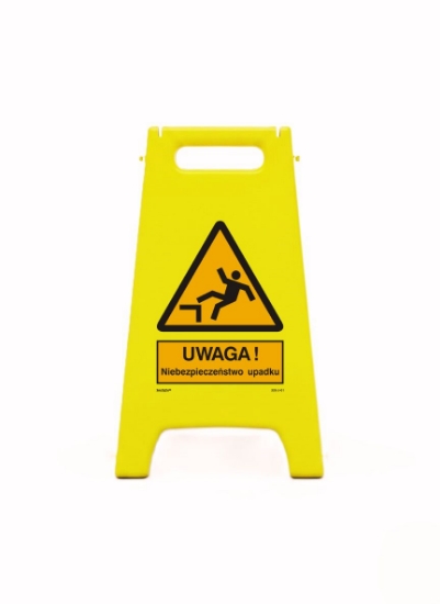 Obrazek Potykacz ze znakiem: uwaga! niebezpieczeństwo upadku (326-01)