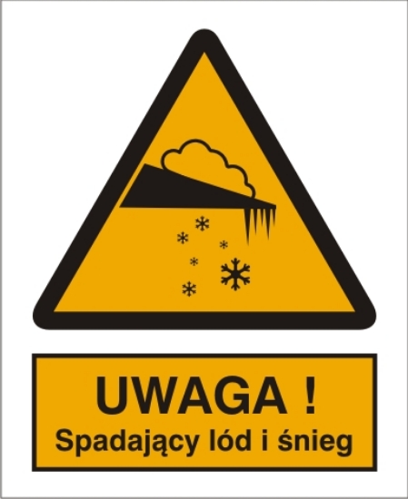 Obrazek Znak ostrzeżenie przed spadającym lodem i śniegiem (348)