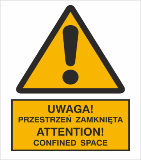 Obrazek Uwaga! Przestrzeń zamknięta. Attention! Confined space (8301J-13)