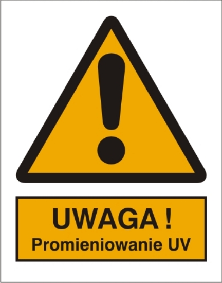 Obrazek Uwaga! Promieniowanie UV (8301M-17)