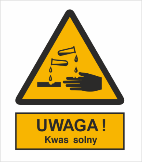 Obrazek Ostrzeżenie przed kwasem solnym (8303M-06)