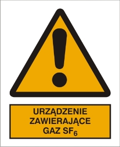 Obrazek dla kategorii Znak Urządzenie zawierające gaz SF6 (301-18)
