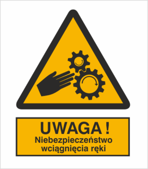 Obrazek Ostrzeżenie przed niebezpieczeństwem wciągnięcia ręki (9337J)