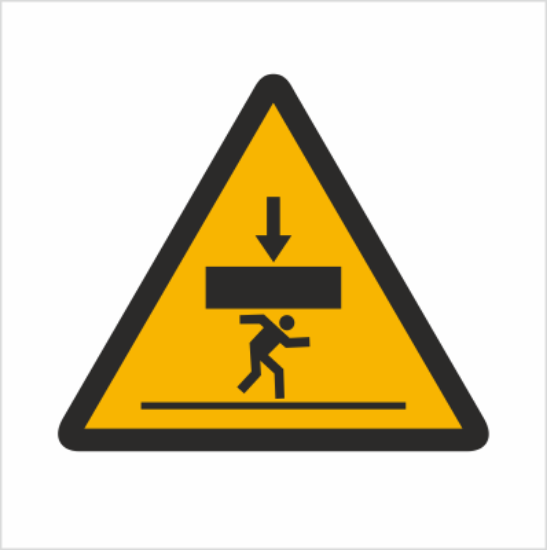 Obrazek Ostrzeżenie przed niebezpieczeństwem przygniecnia przez spadające obciążenie