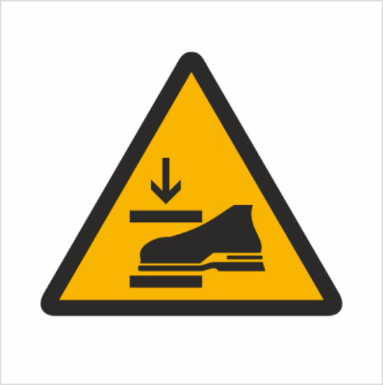 Obrazek Ostrzeżenie przed niebezpieczeństwem zgniecenia stopy