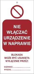 Obrazek dla kategorii Nie włączać urządzenie w naprawie (807-09)