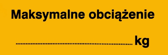 Obrazek Maksymalne obciążenie…  kg (853-09) - znak magnetyczny 10 szt.