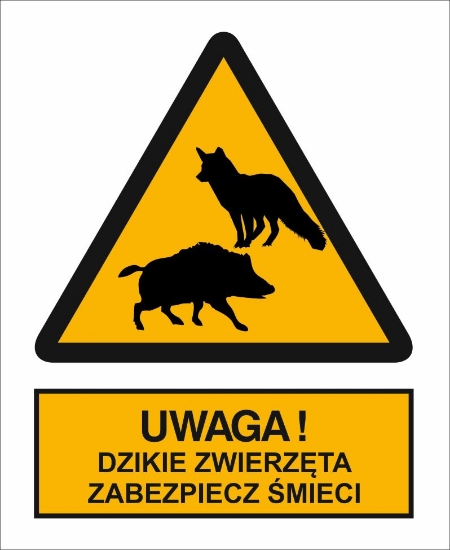 Obrazek Uwaga! Dzikie zwierzęta zabezpiecz śmieci (350)