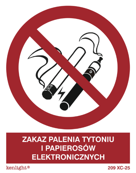 Obrazek Zakaz palenia tytoniu i papierosów elektronicznych (209-25)